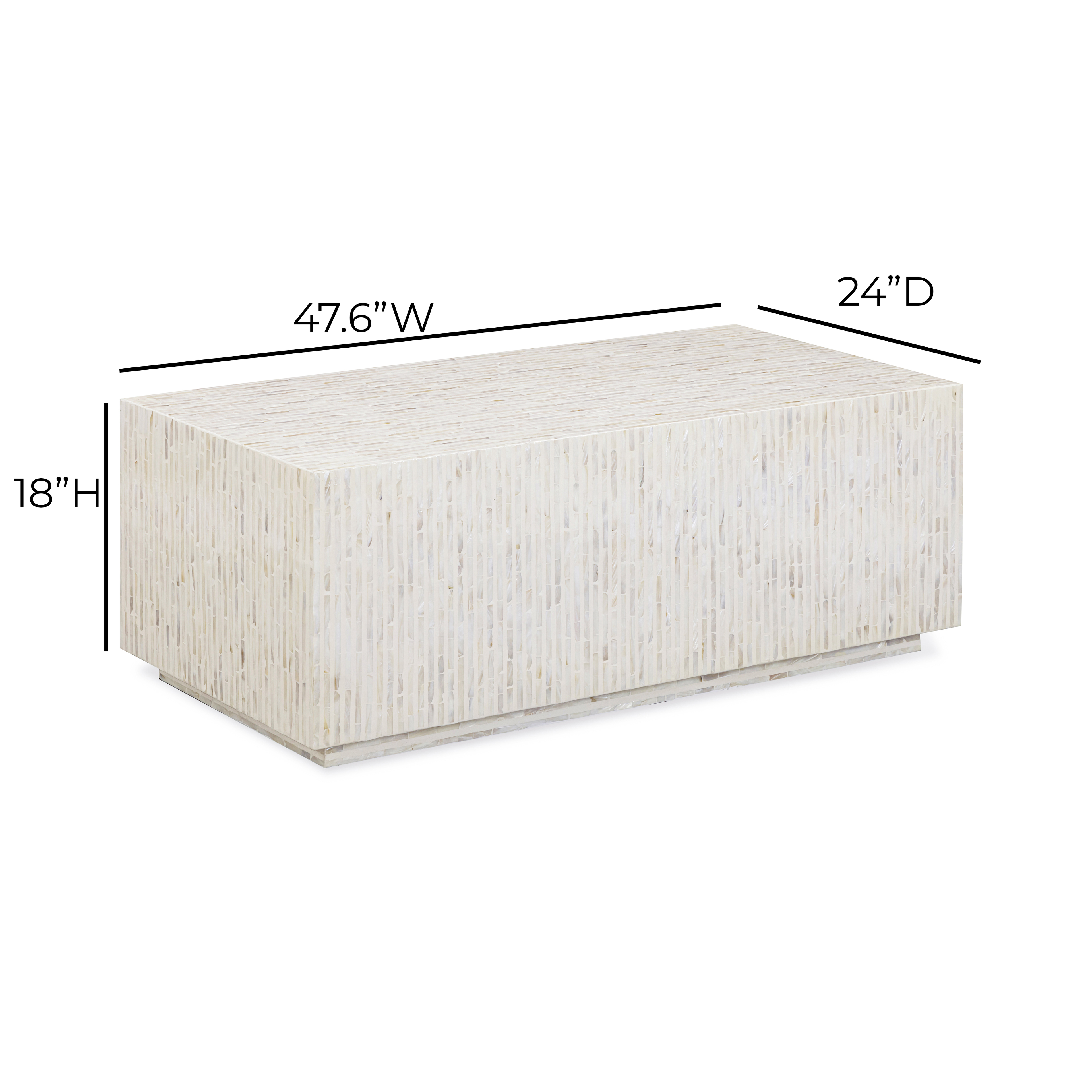 Earl 48" Shell Rectangular Coffee Table