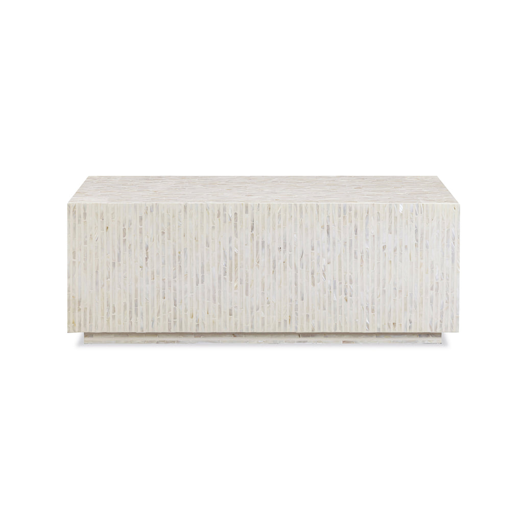 Earl 48" Shell Rectangular Coffee Table — Cream null