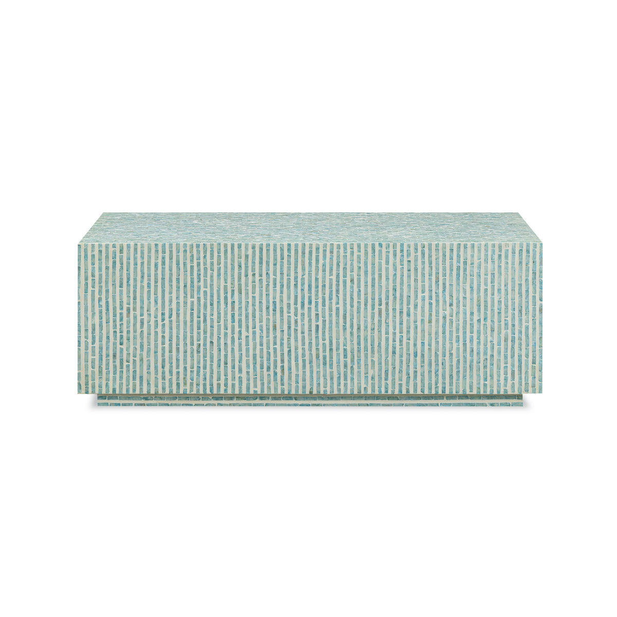 Earl 48" Shell Rectangular Coffee Table — Light Blue null