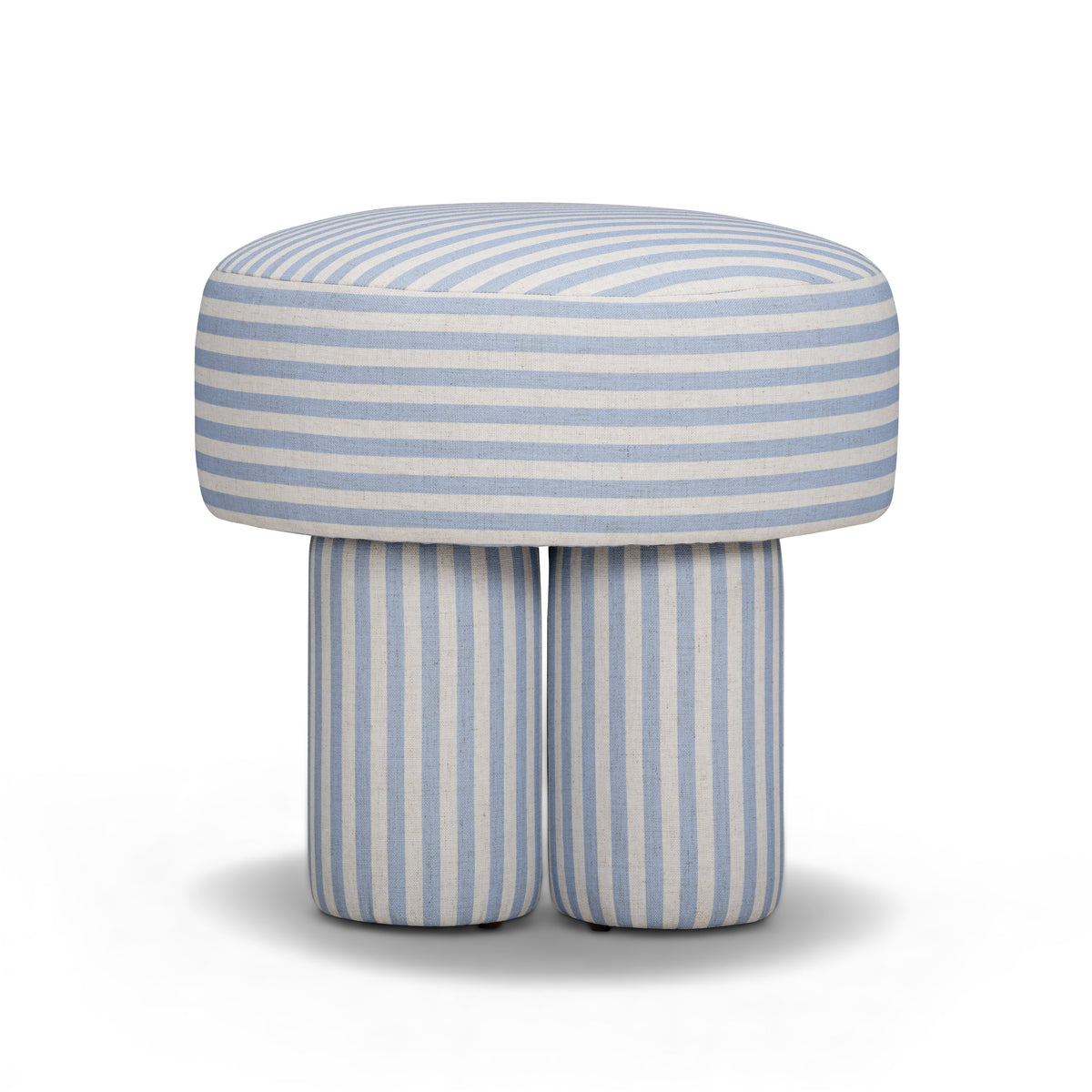 Masha Striped Performance Linen Accent Stool