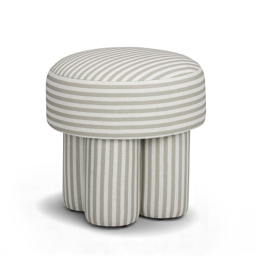 Masha Striped Performance Linen Accent Stool