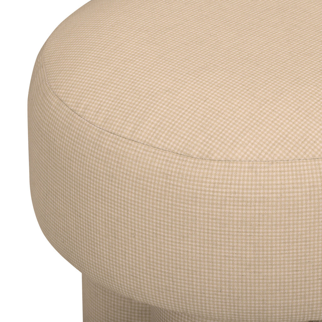 Masha Yellow Gingham Performance Linen Accent Stool