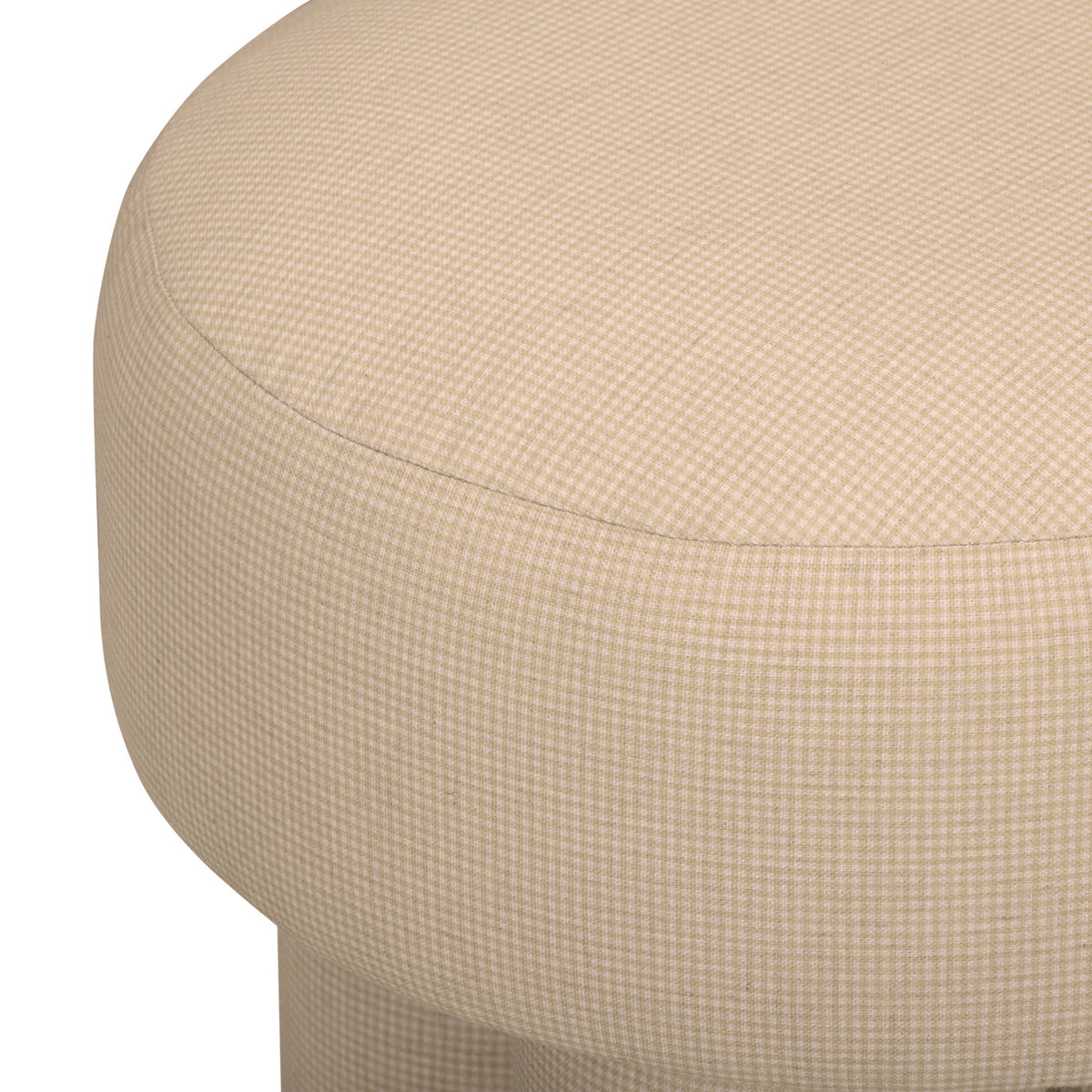 Masha Yellow Gingham Performance Linen Accent Stool