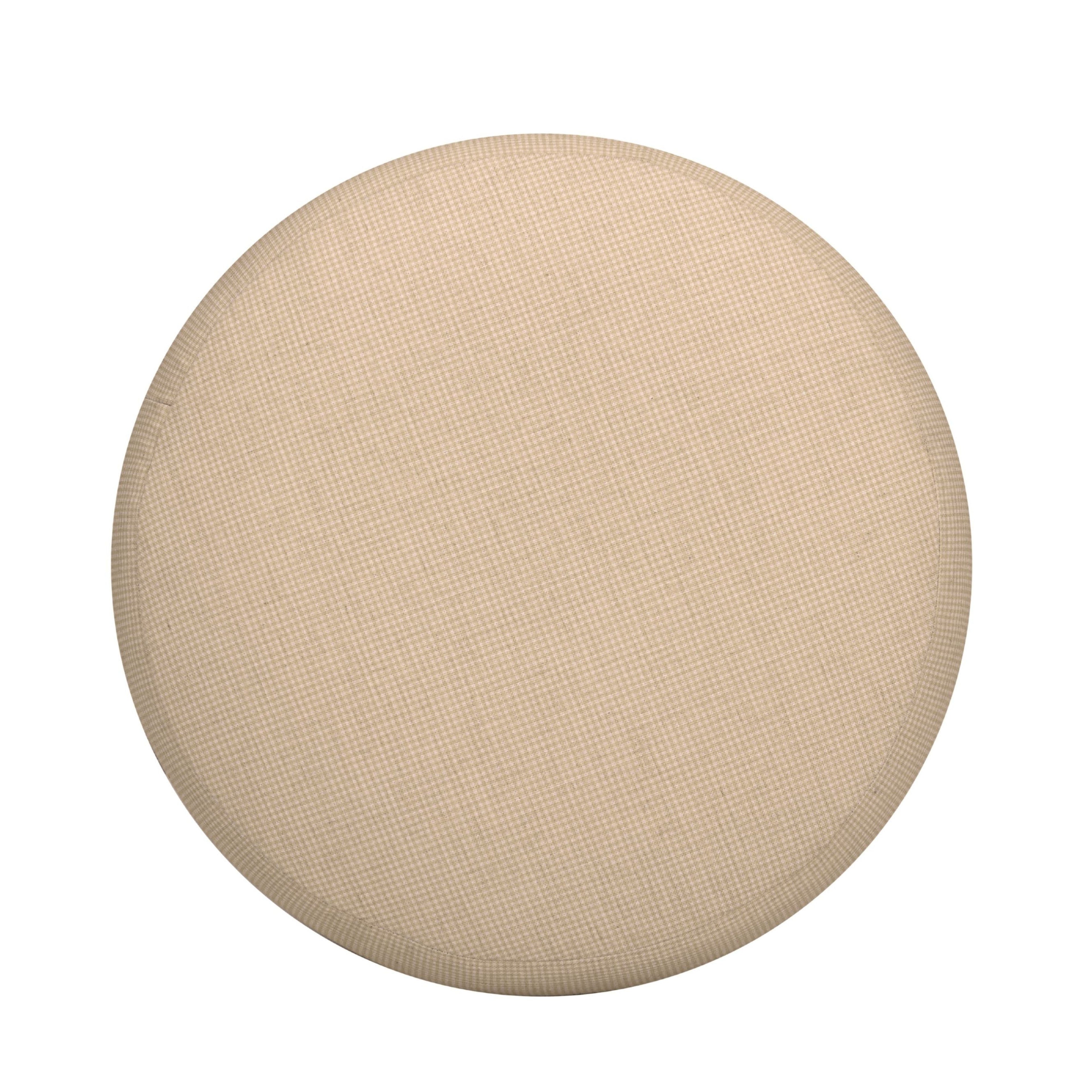 Masha Yellow Gingham Performance Linen Accent Stool