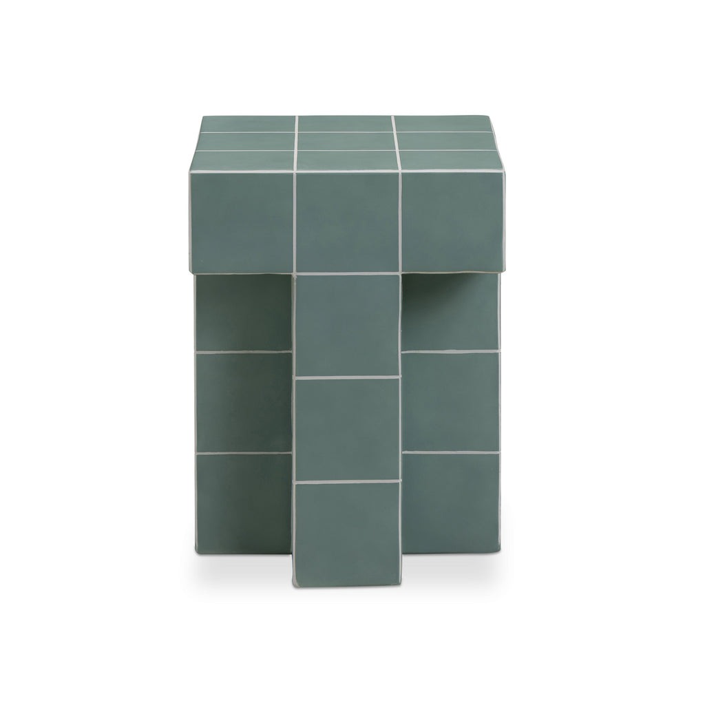 Alma Tile Concrete Indoor/Outdoor Side Table — Green null