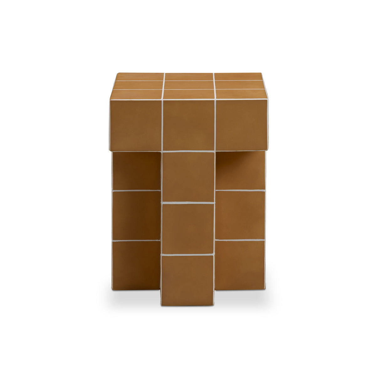 Alma Tile Concrete Indoor/Outdoor Side Table — Orange null