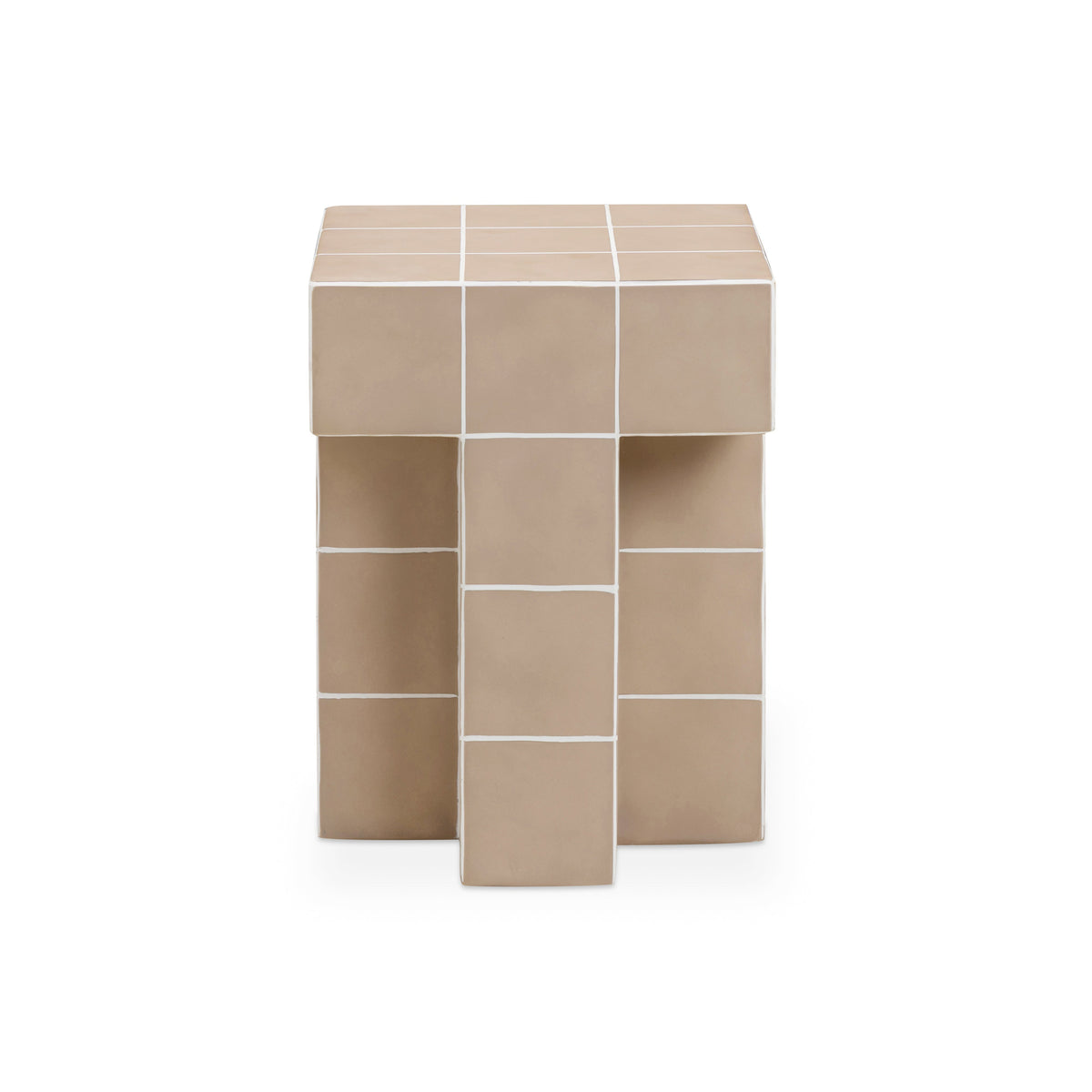 Alma Tile Concrete Indoor/Outdoor Side Table — Taupe null