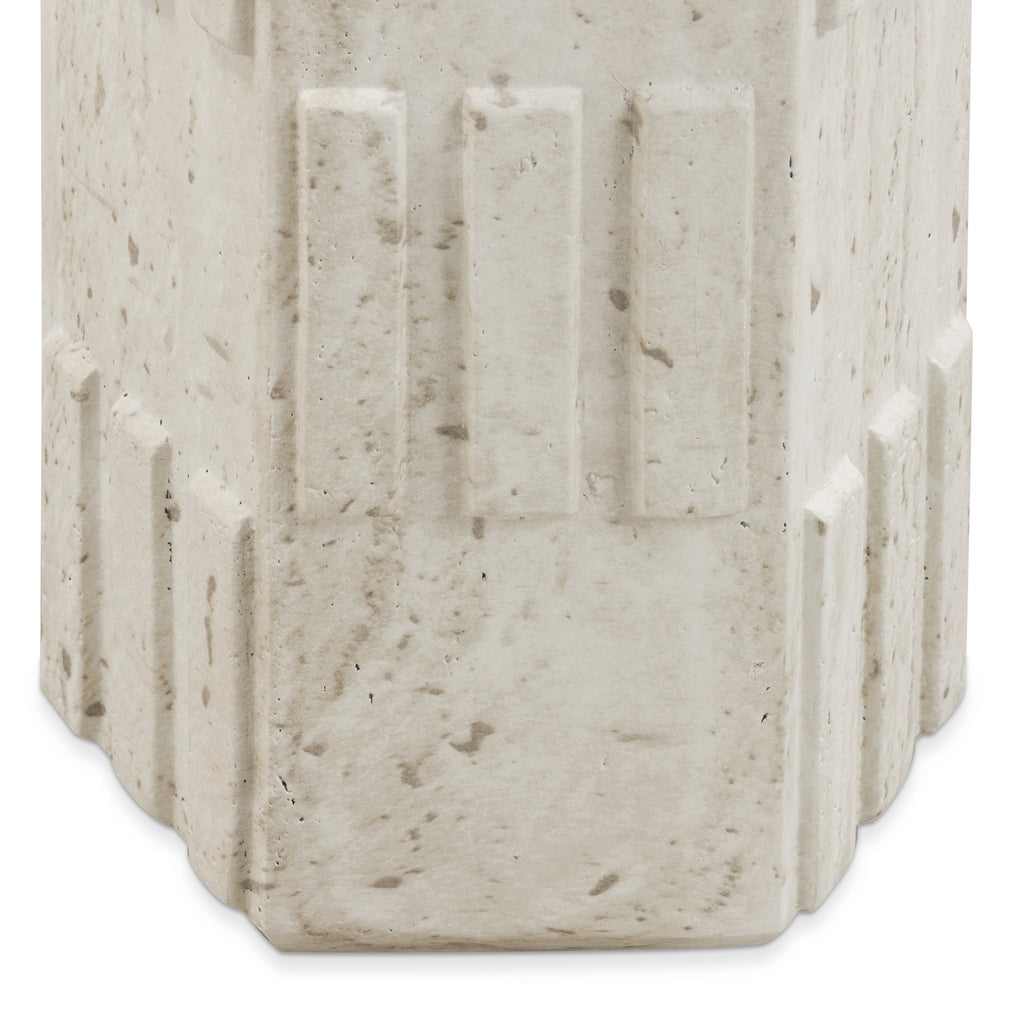 Asta Faux Travertine Indoor/Outdoor Concrete Side Table