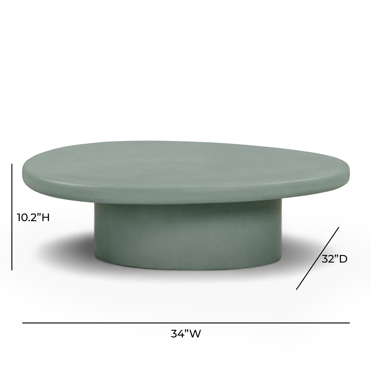 Jade Concrete Indoor/Outdoor Coffee Table (28"-34")
