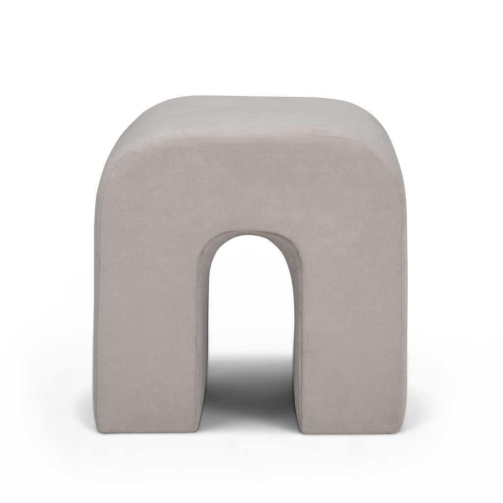 Desi Performance Velvet Ottoman — Taupe null