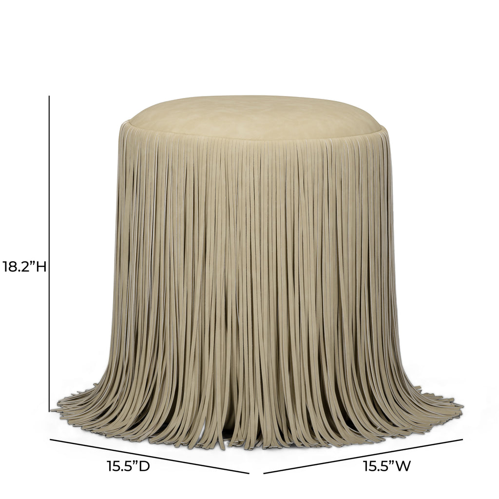 Shag Me Performance Vegan Leather Ottoman
