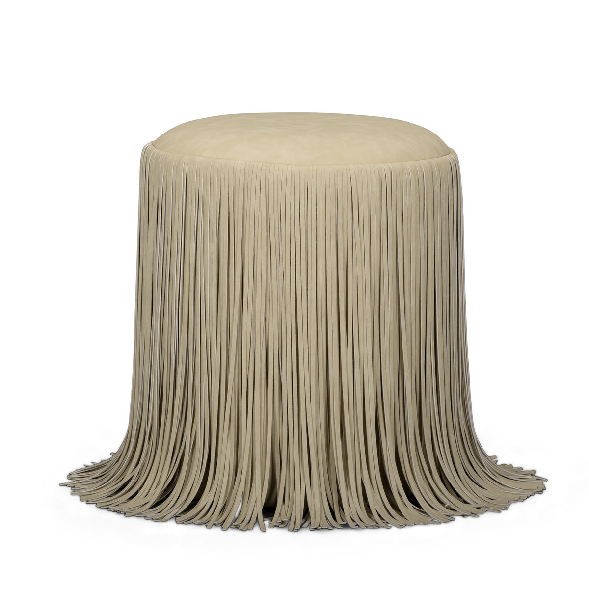 Shag Me Performance Vegan Leather Ottoman — Tan null