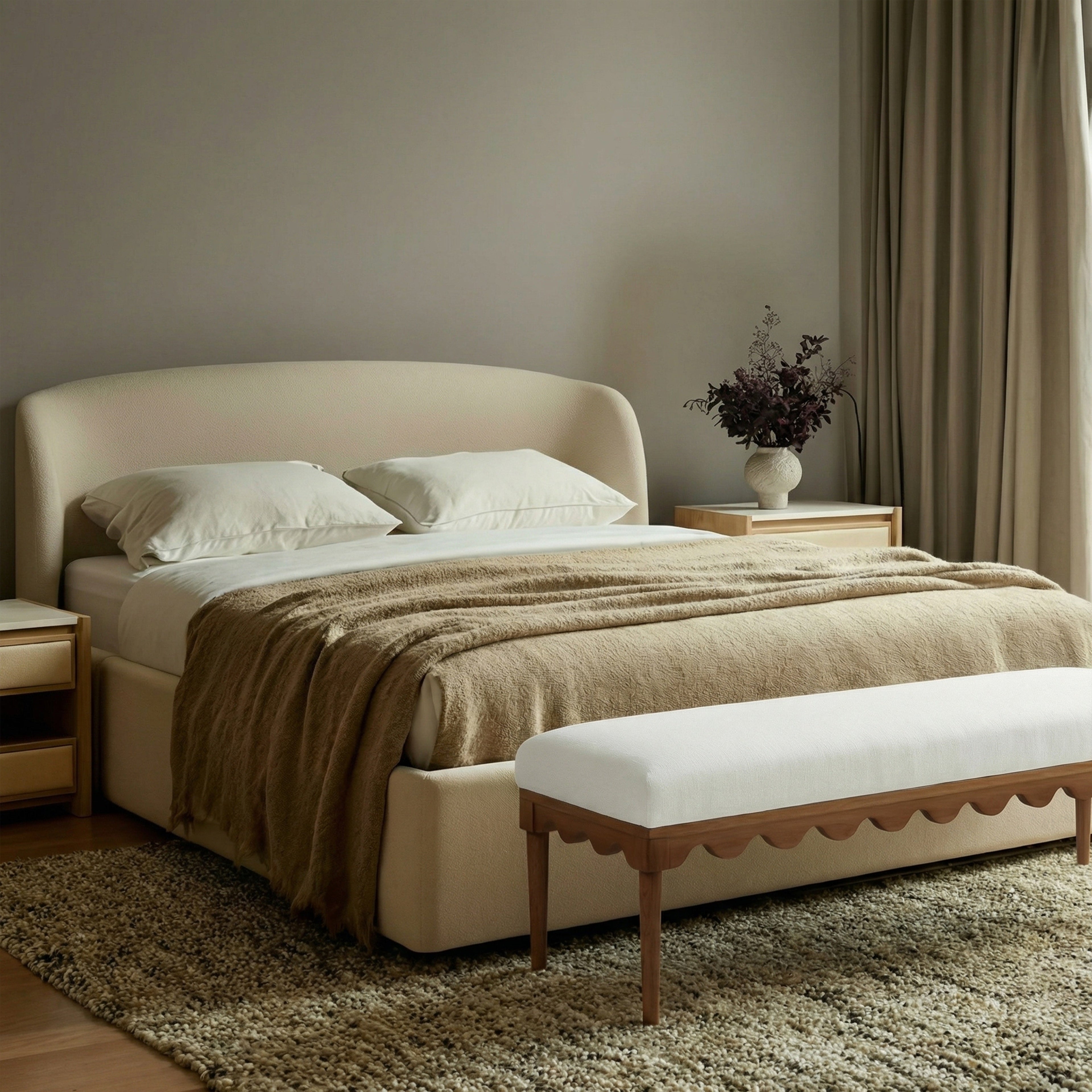 Oodle 56.5" Performance Vegan Mohair Bench