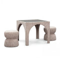 Tomlin Performance Chenille Game Table and Two Ottomans Set