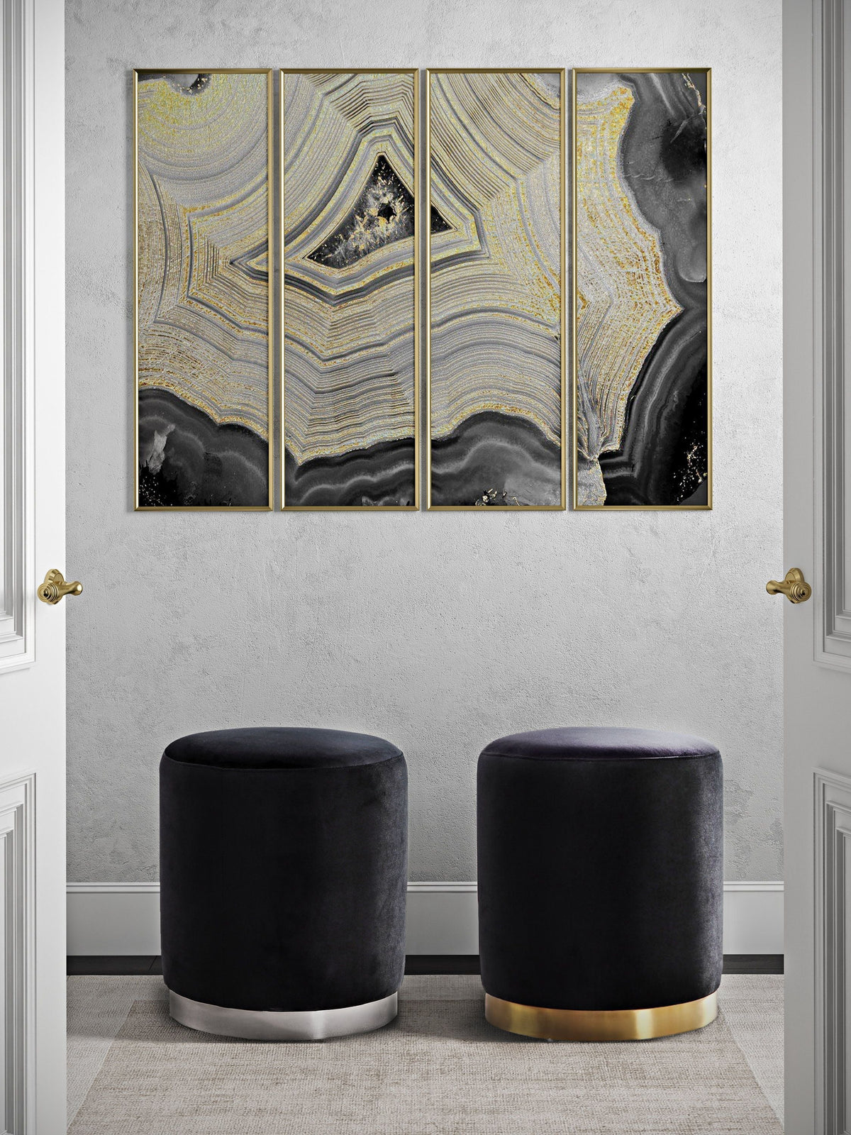 Opal Performance Velvet Ottoman