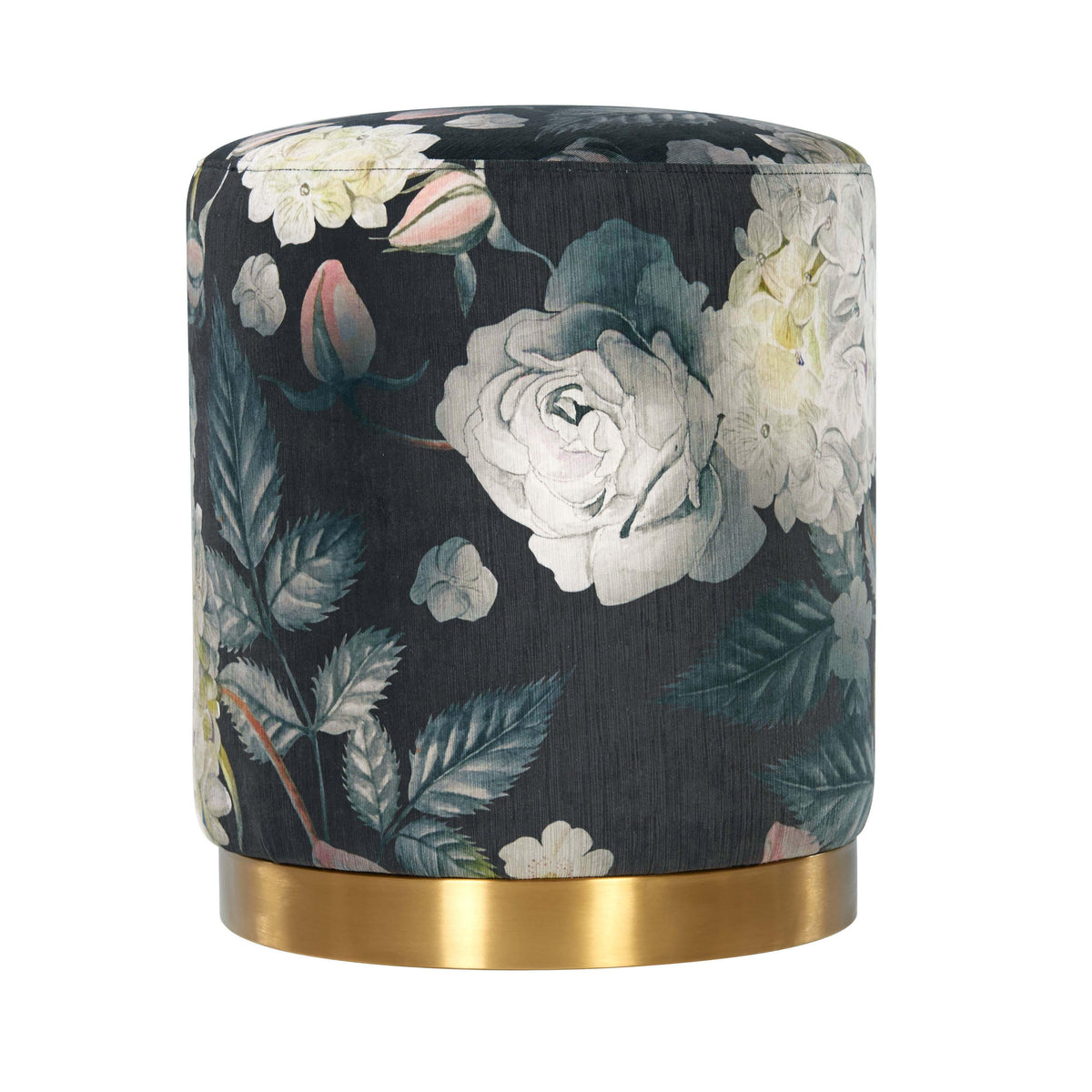 Opal Performance Velvet Ottoman — Floral null