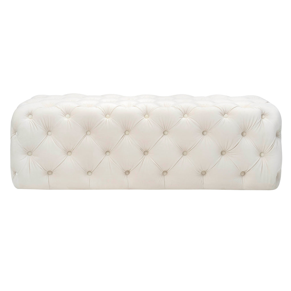 Kaylee 49" Performance Velvet Tufted Jumbo Ottoman