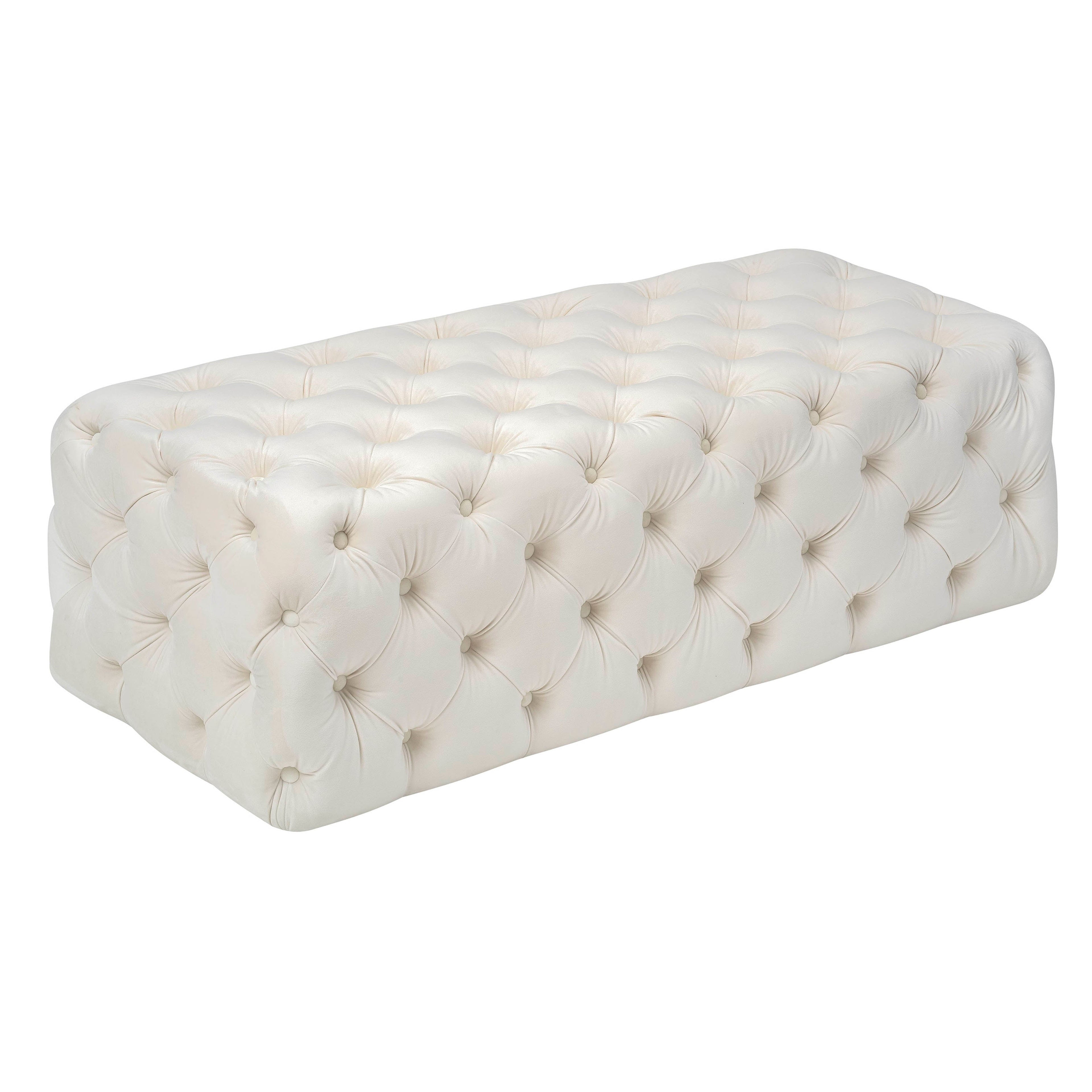 Kaylee 49" Performance Velvet Tufted Jumbo Ottoman