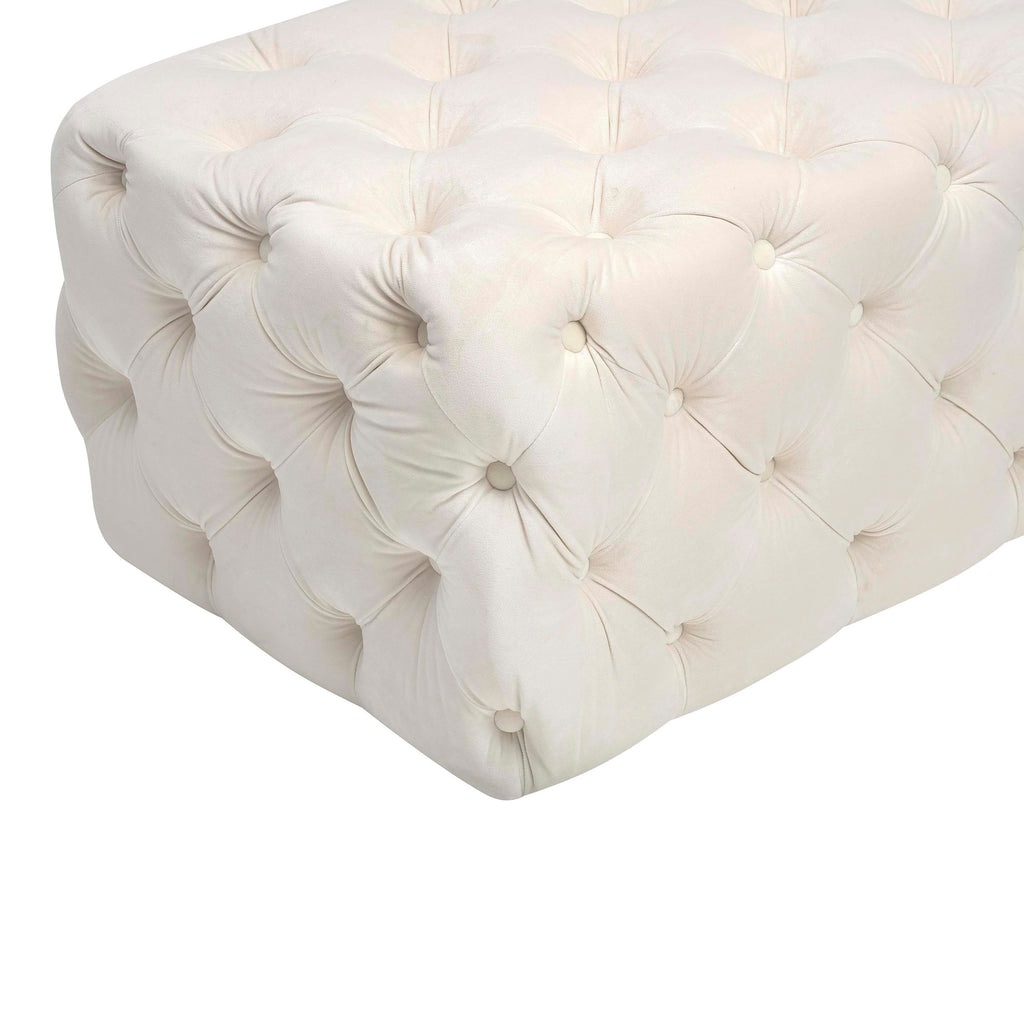 Kaylee 49" Performance Velvet Tufted Jumbo Ottoman