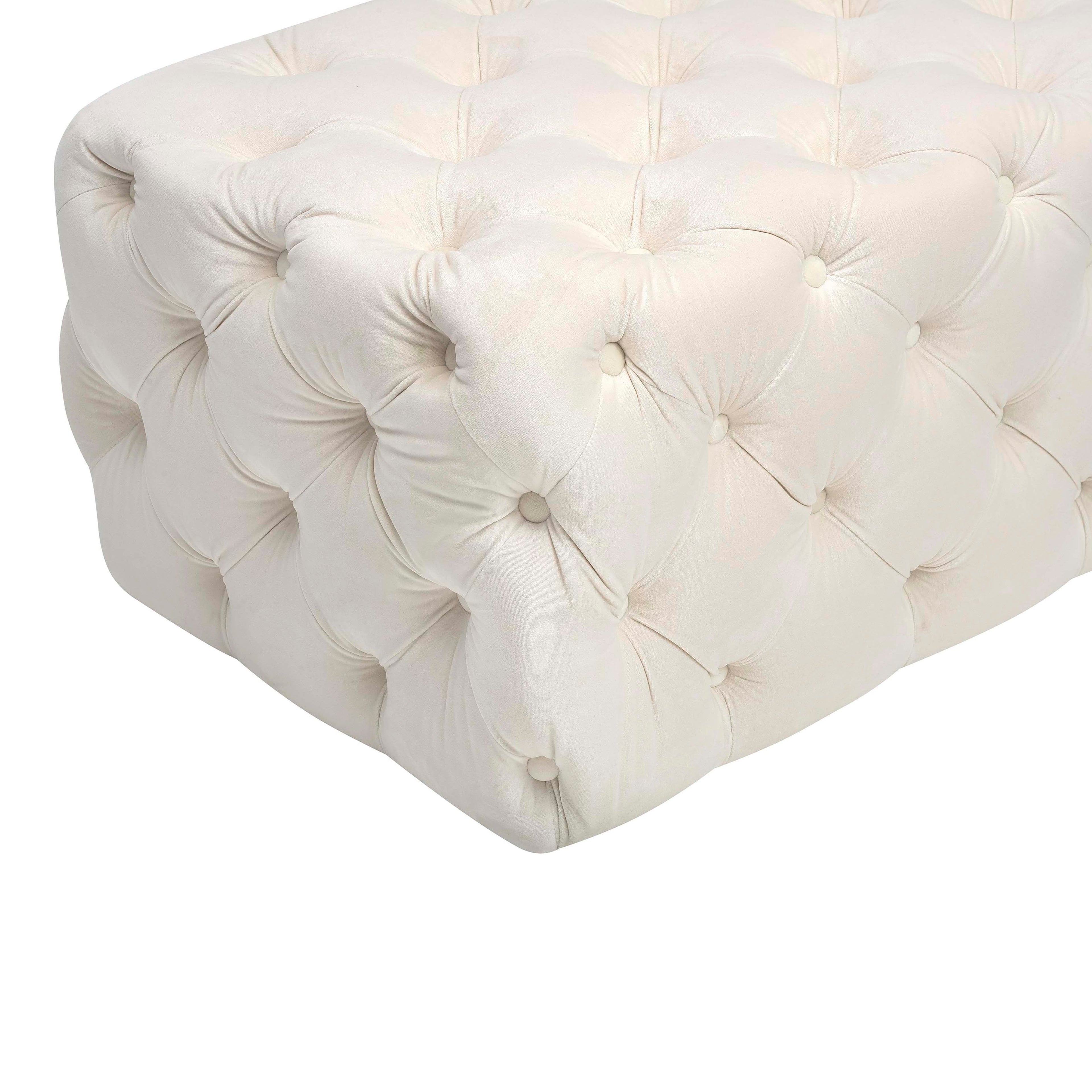 Kaylee 49" Performance Velvet Tufted Jumbo Ottoman