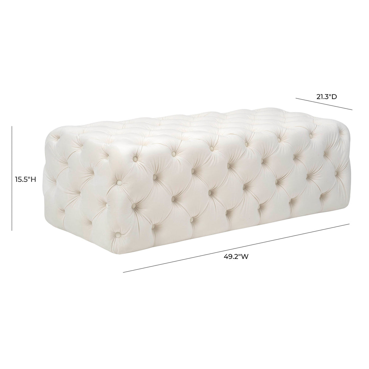 Kaylee 49" Performance Velvet Tufted Jumbo Ottoman
