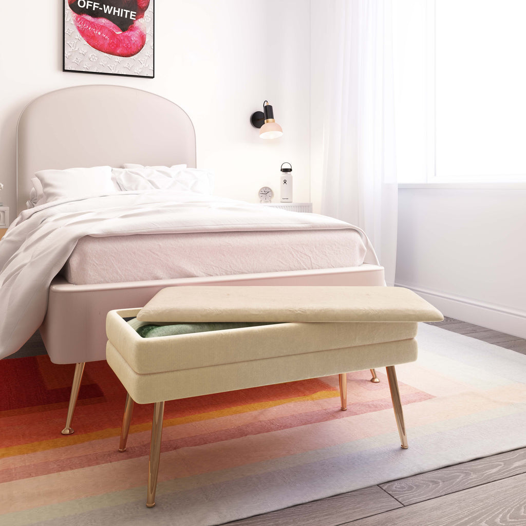 Ziva 31" Velvet Storage Bench