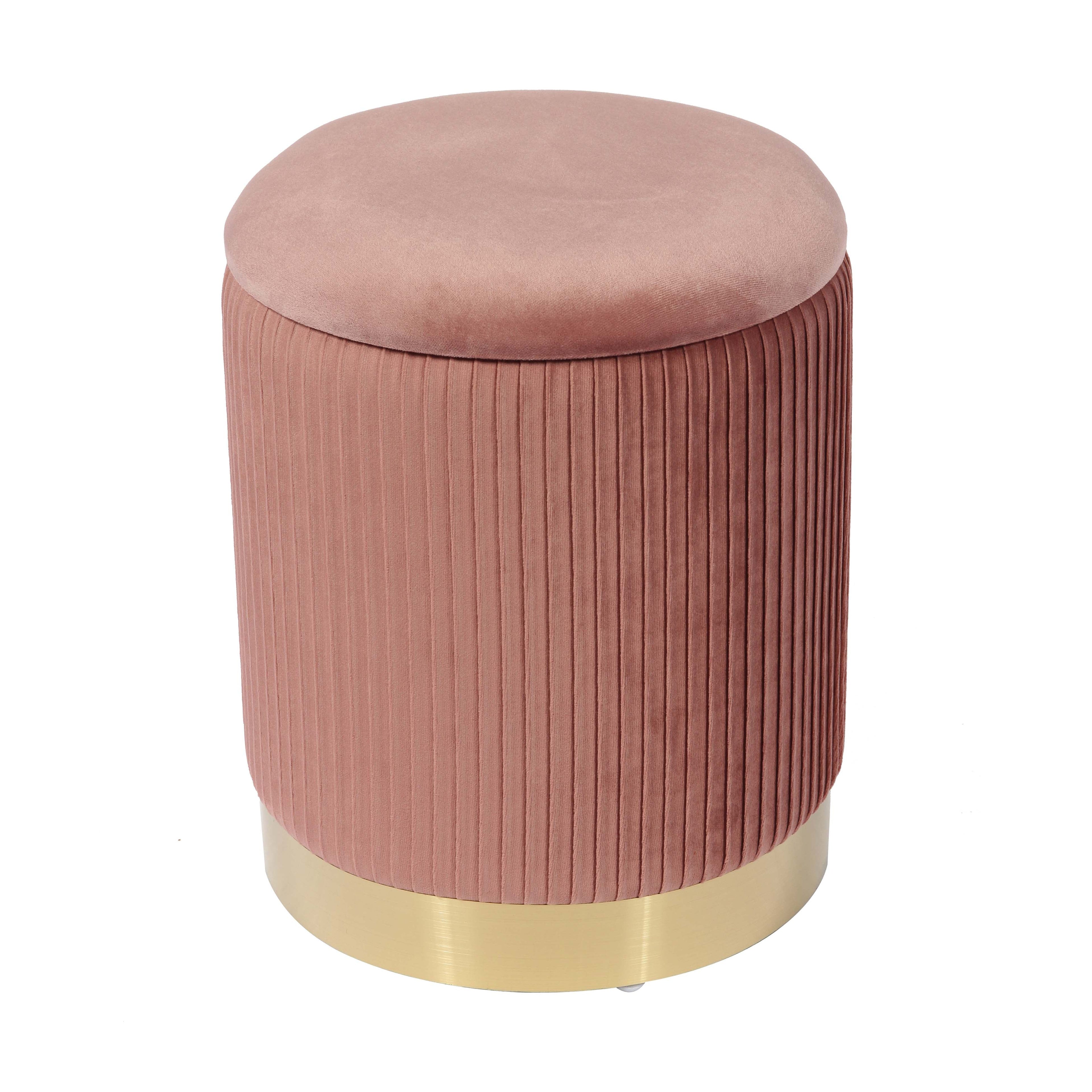Zoe Performance Velvet Storage Ottoman