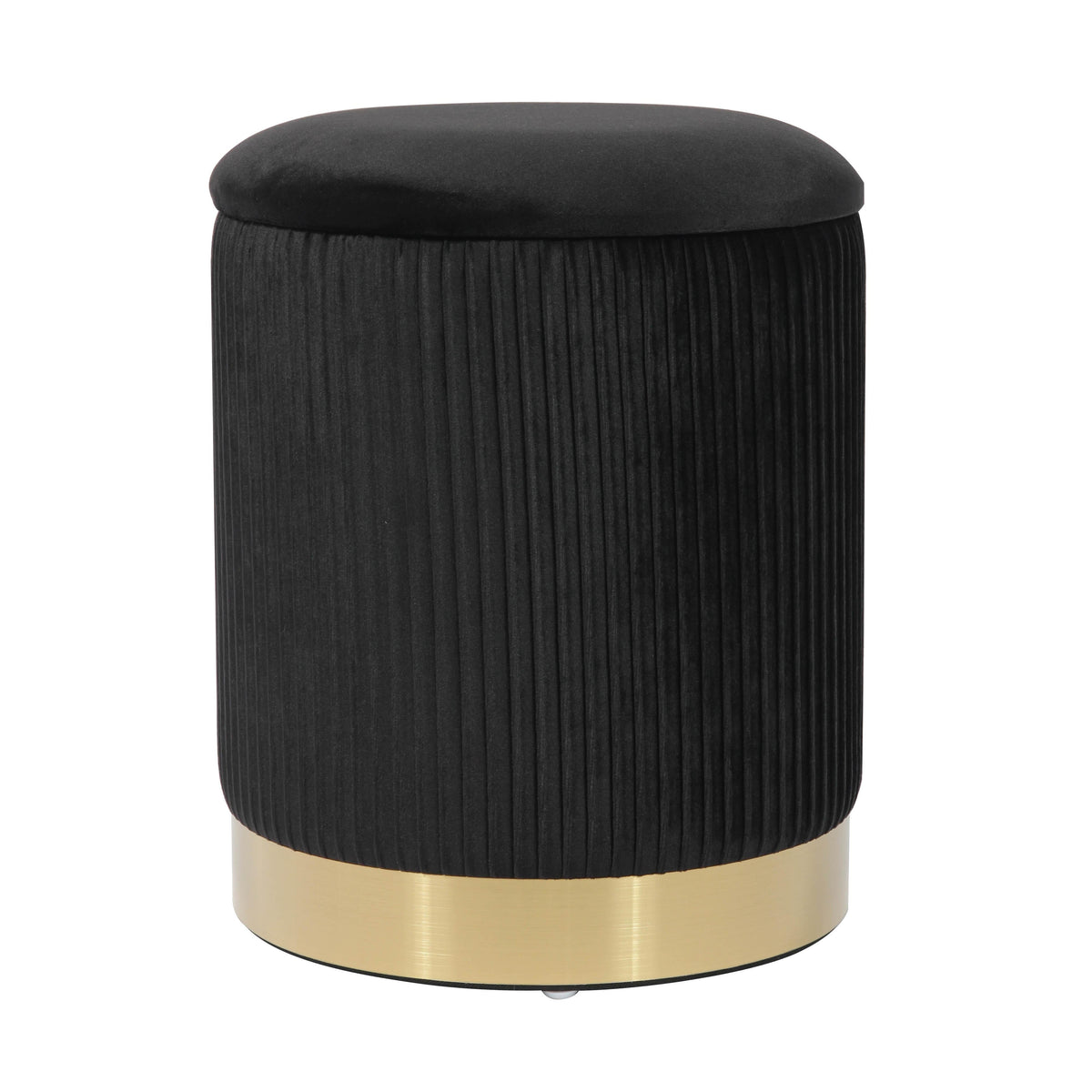 Zoe Performance Velvet Storage Ottoman — Black null