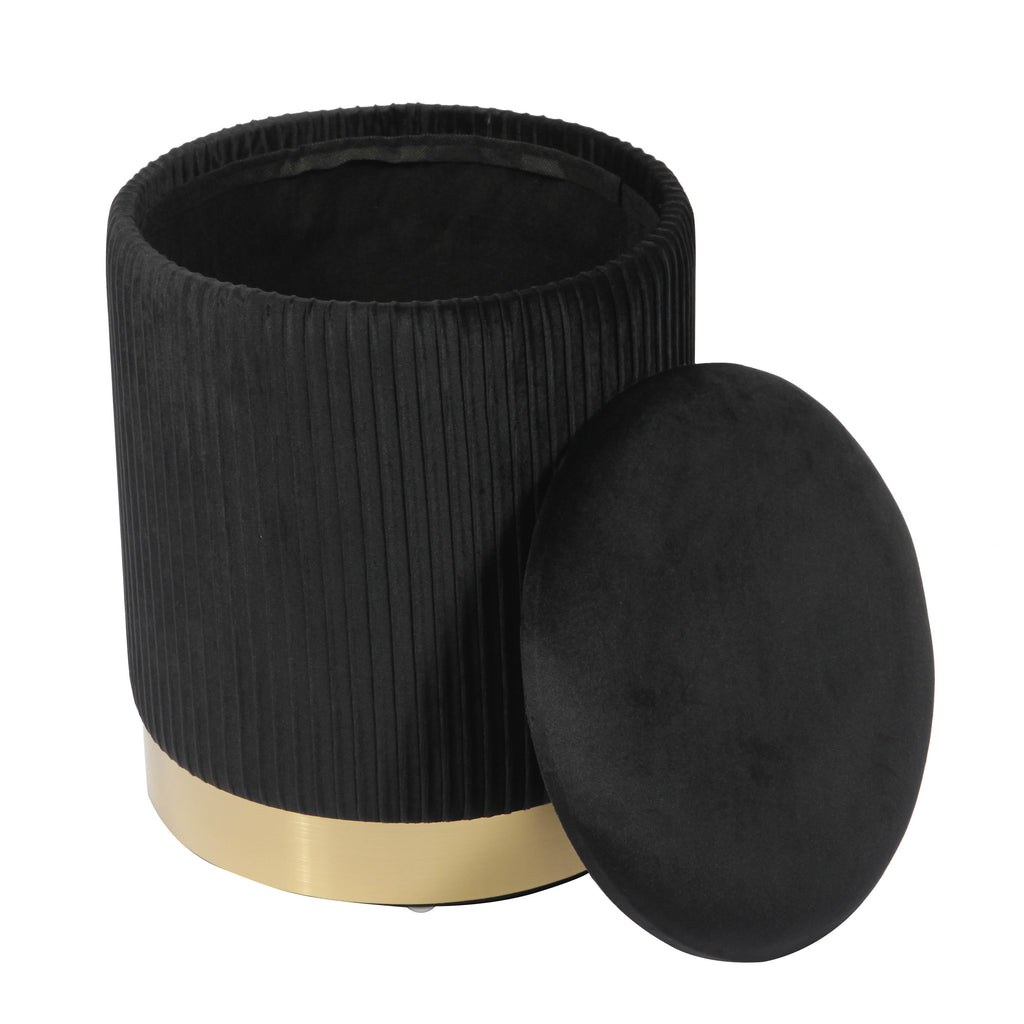 Zoe Performance Velvet Storage Ottoman