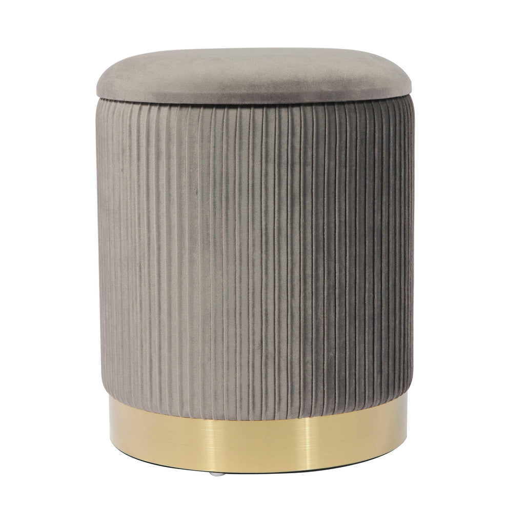 Zoe Performance Velvet Storage Ottoman