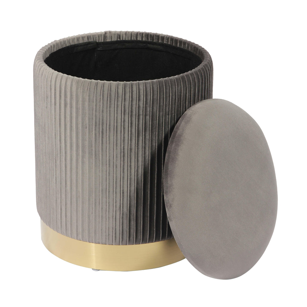 Zoe Performance Velvet Storage Ottoman