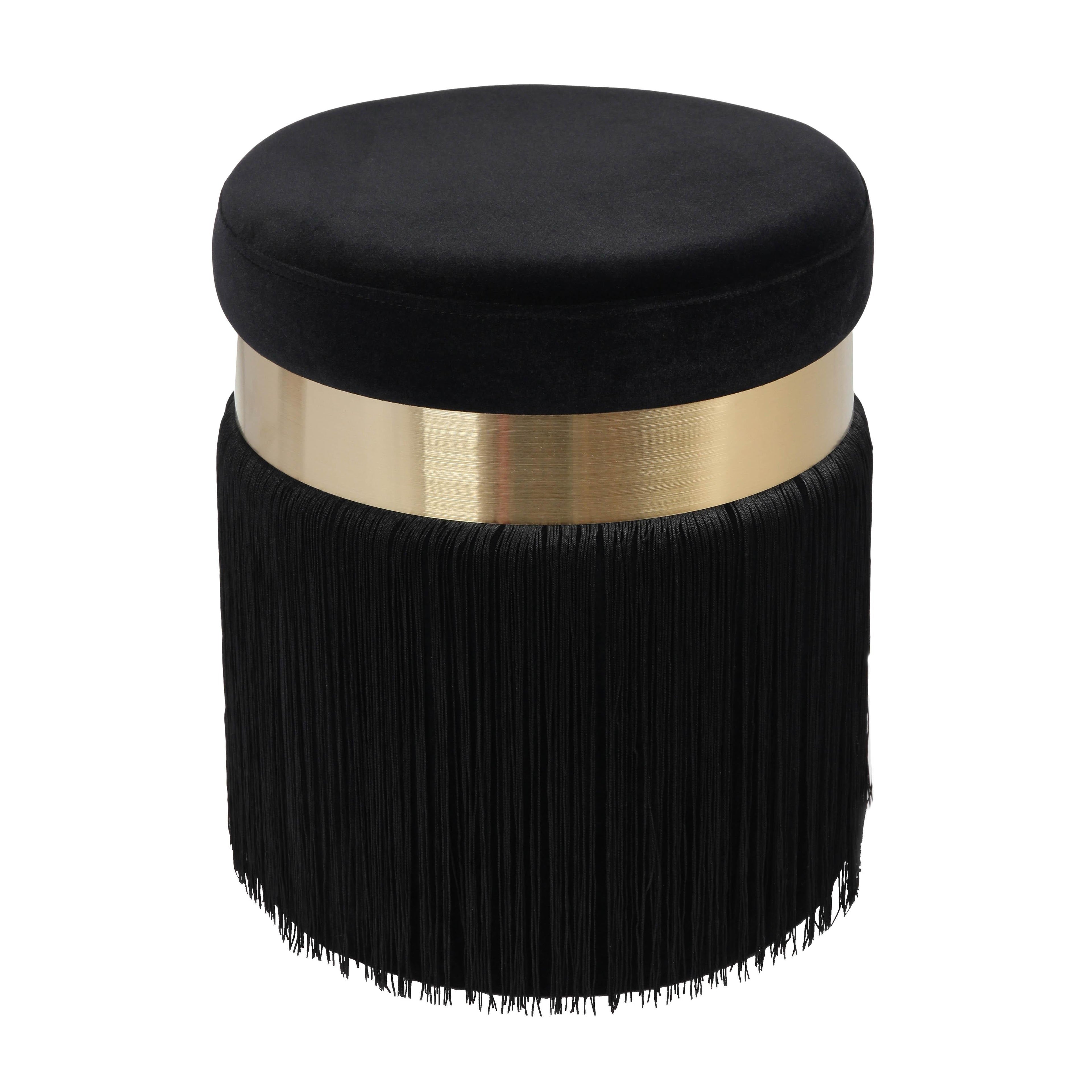 Melody Velvet Tasseled Ottoman