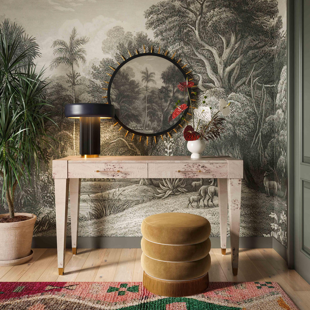 Lakka Performance Velvet Ottoman