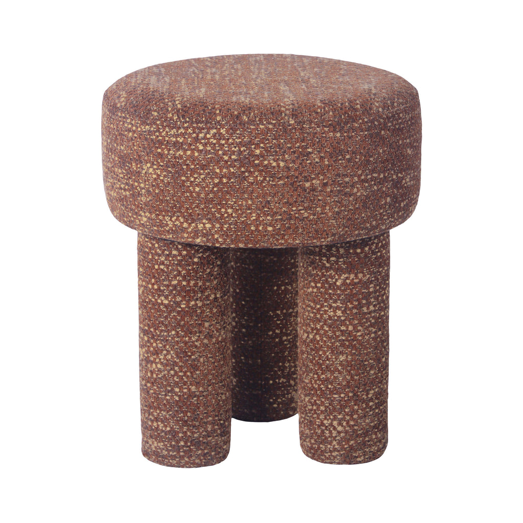Claire Nubby Performance Fabric Accent Stool — Brown null