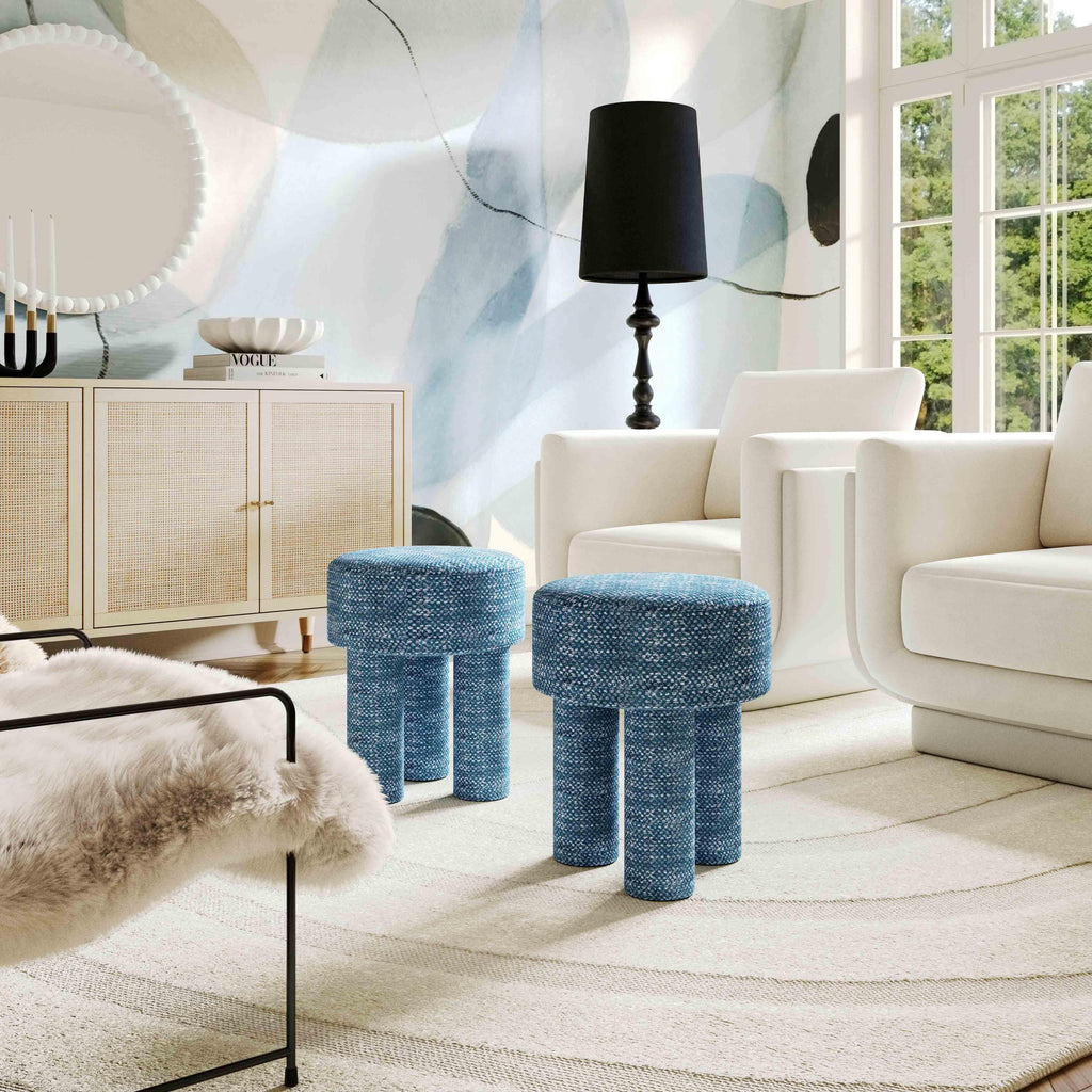 Claire Nubby Performance Fabric Accent Stool