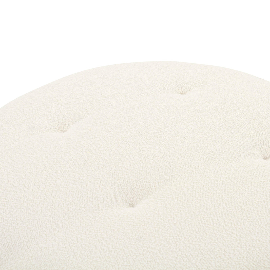 Fickle Cream Performance Boucle Swivel Ottoman