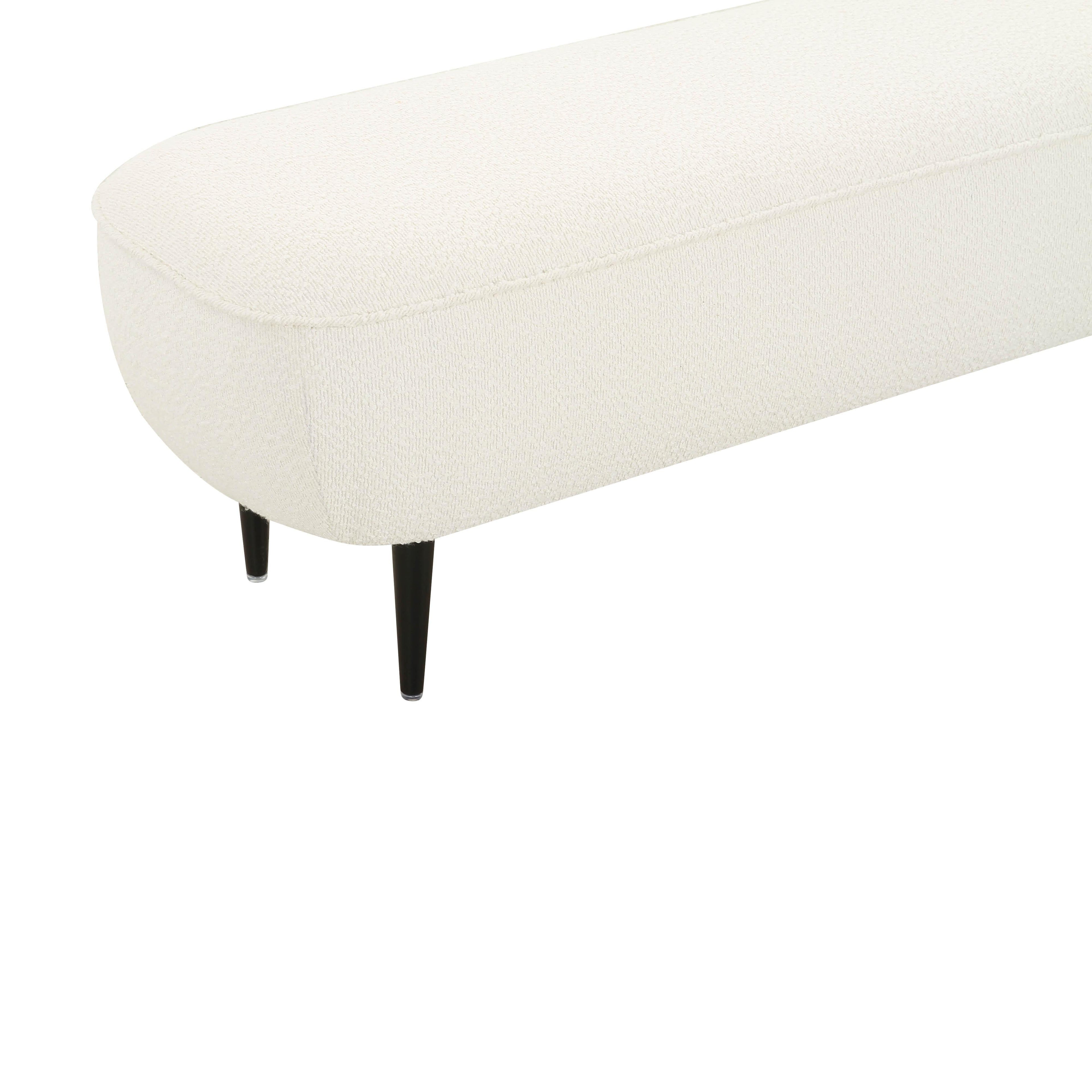 Denise 51" Cream Performance Boucle Bench