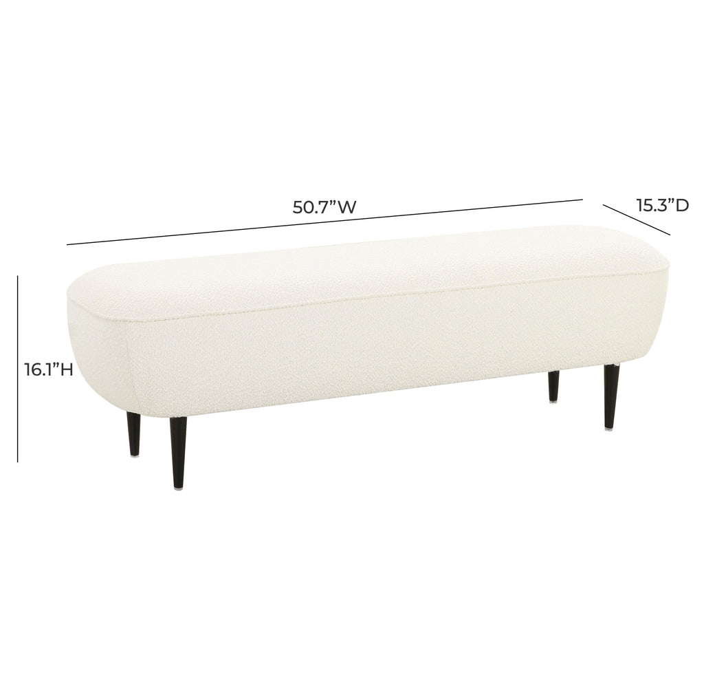 Denise 51" Cream Performance Boucle Bench
