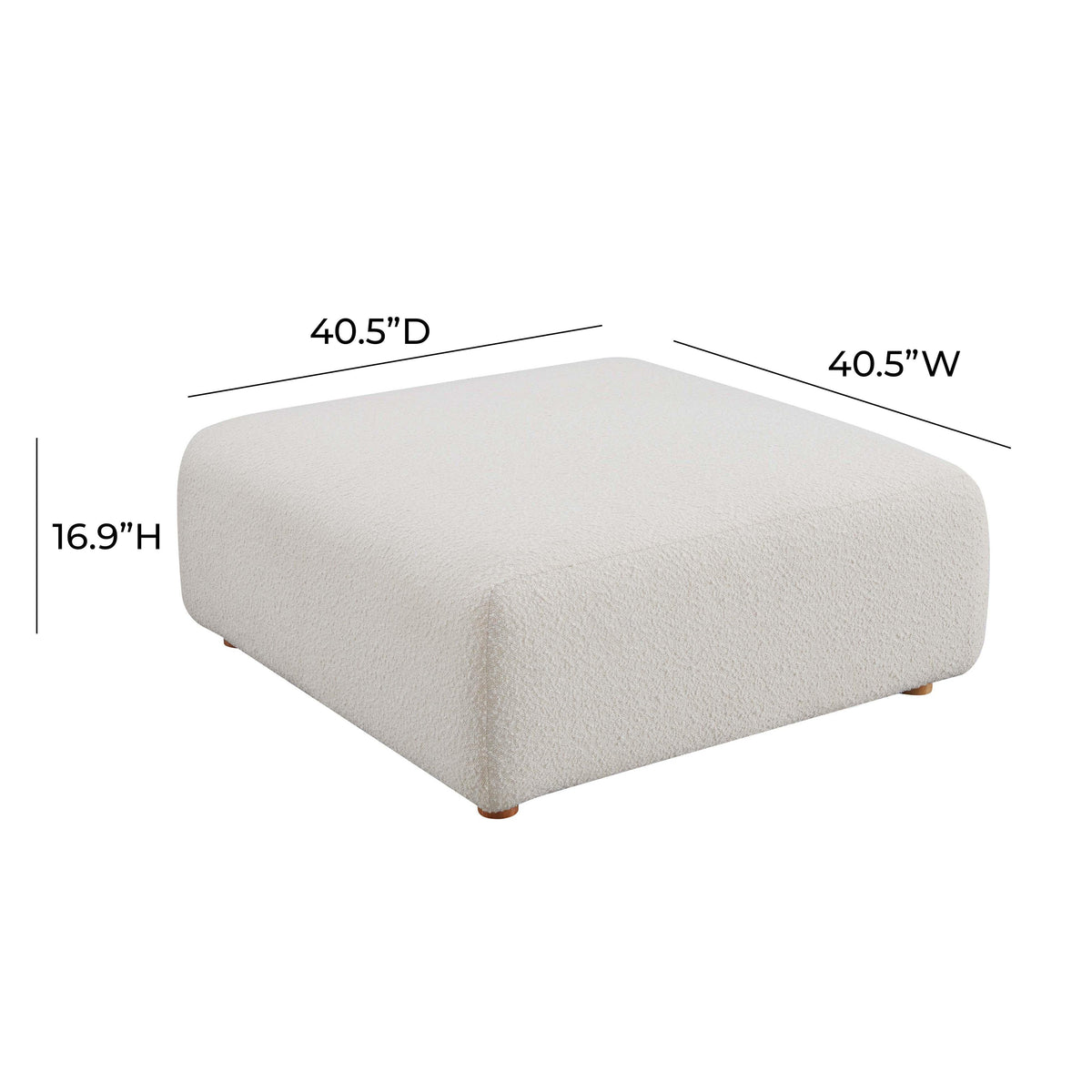 Hangover Cream Performance Boucle Ottoman