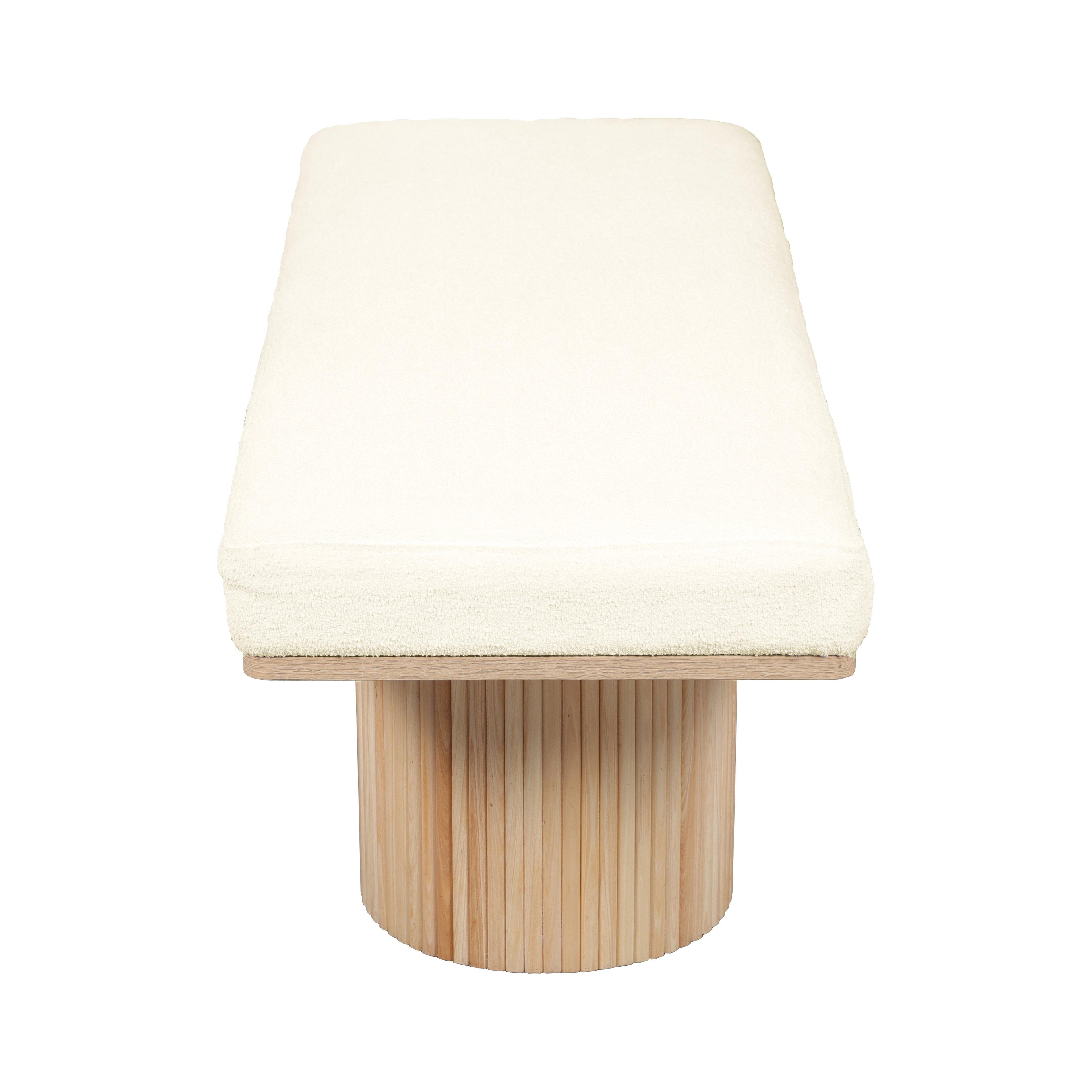 Sagano 48" White Dyed-Yarn Bench