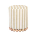 Dex Striped Linen Ottoman — Beige null