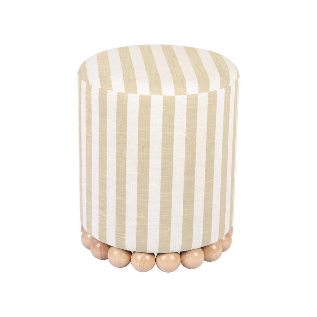 Dex Striped Linen Ottoman