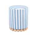 Dex Striped Linen Ottoman