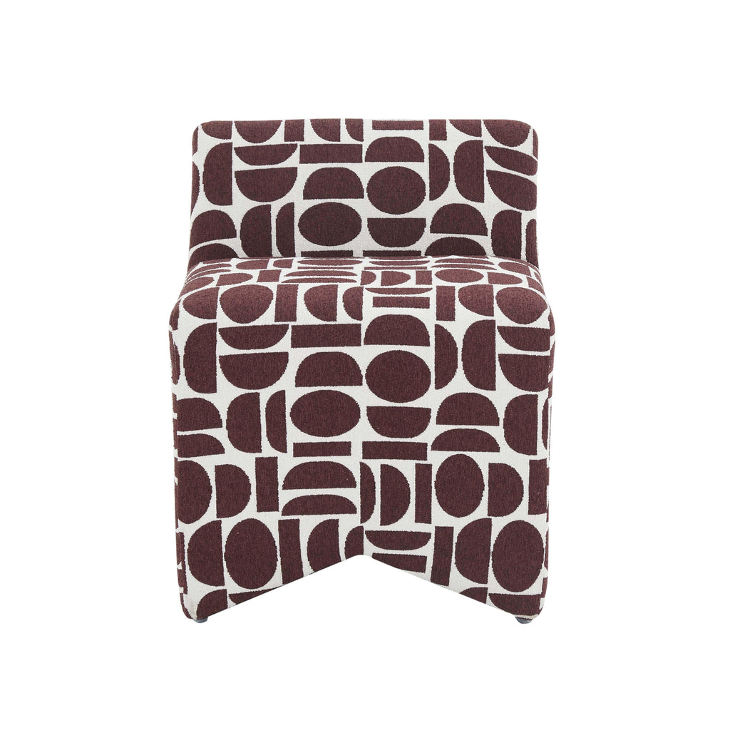Pippa Geometric Performance Jacquard Weave Accent Stool