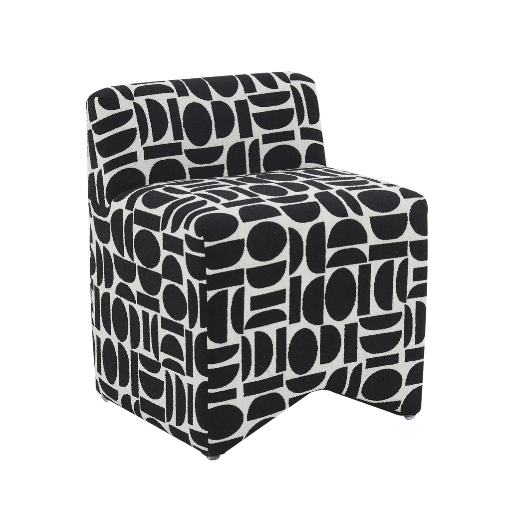 Pippa Geometric Performance Jacquard Weave Accent Stool