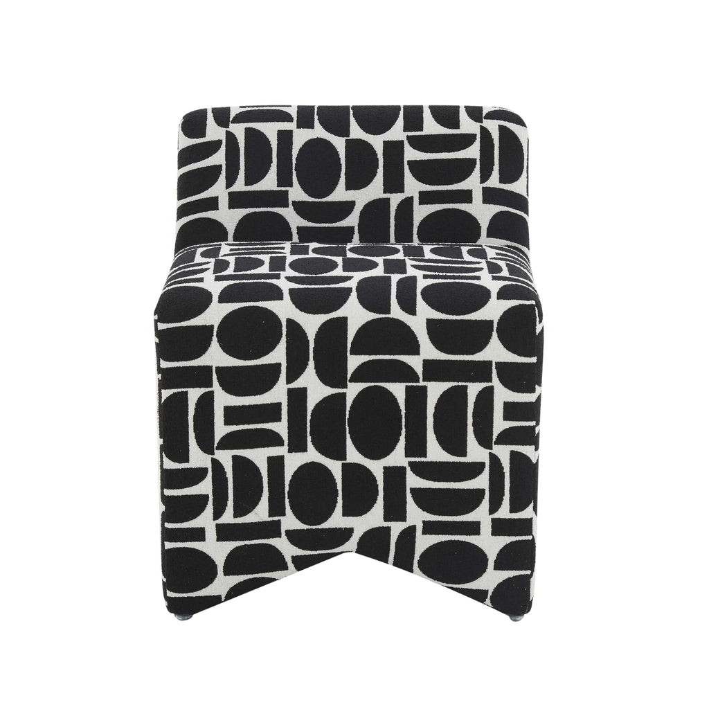 Pippa Geometric Performance Jacquard Weave Accent Stool