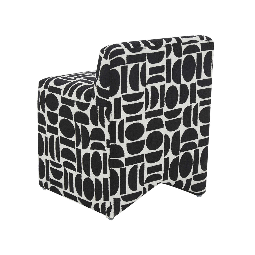 Pippa Geometric Performance Jacquard Weave Accent Stool