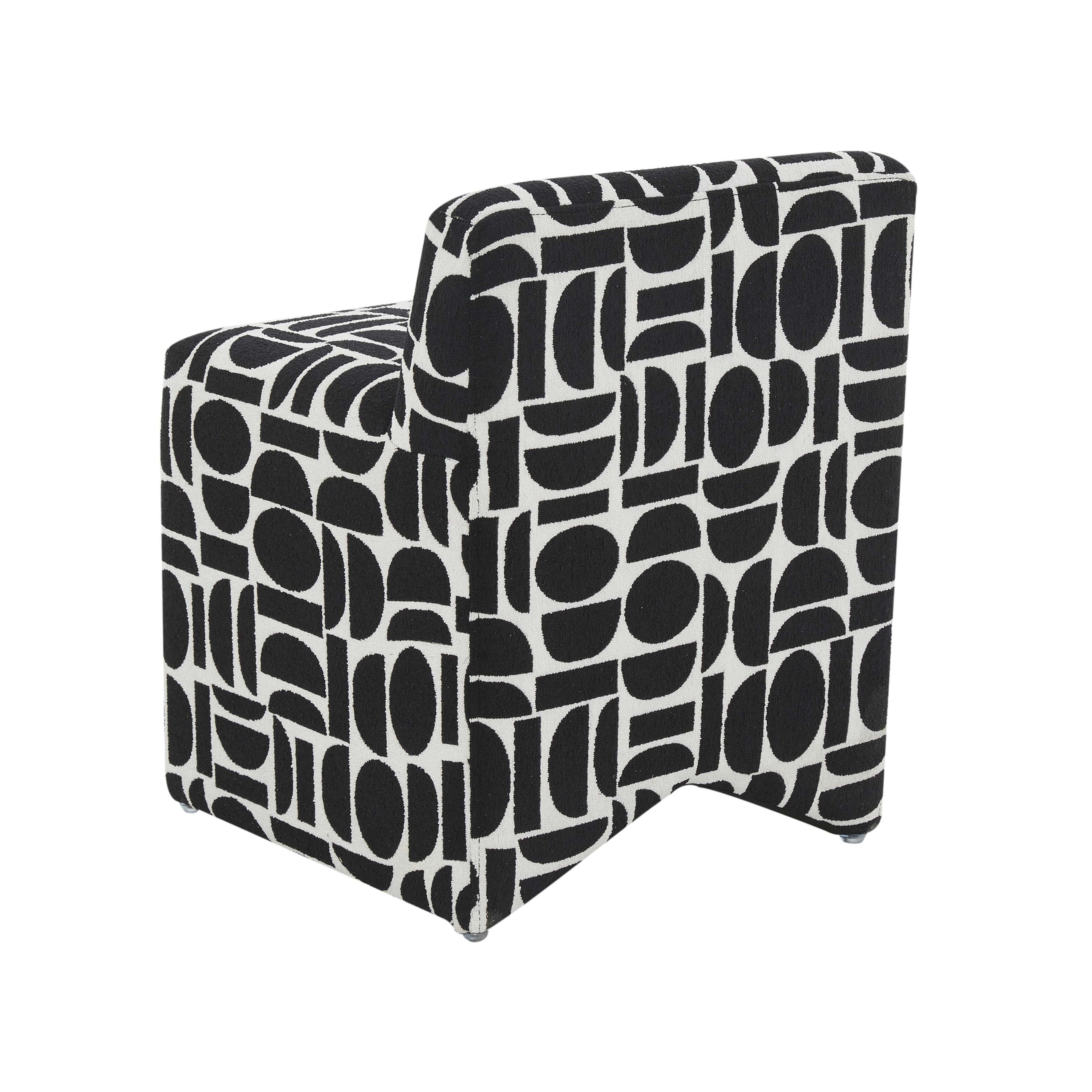 Pippa Geometric Performance Jacquard Weave Accent Stool