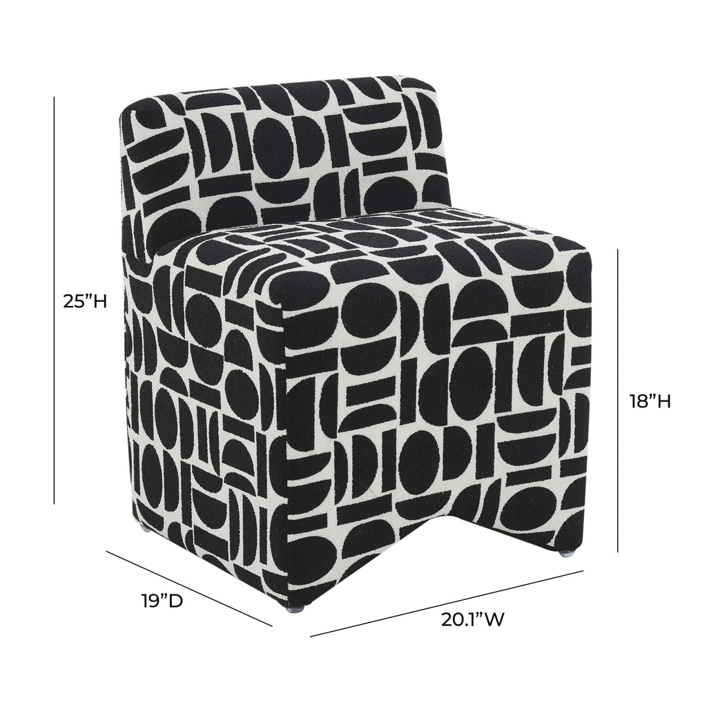 Pippa Geometric Performance Jacquard Weave Accent Stool