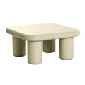 Memphis 33.5" Glossy Square Coffee Table — Cream null